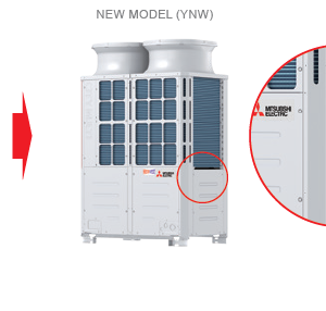 Noul design Mitsubishi Electric PUHY HP YNW