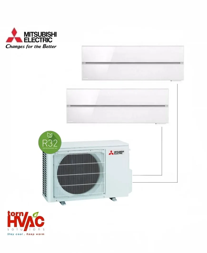 Aer conditionat Mitsubishi Electric Multisplit MXZ-2F53VFHZ+MSZ-LN25VGW+MSZ-LN25VGW (2×9000 BTU) R32 Alb Natural