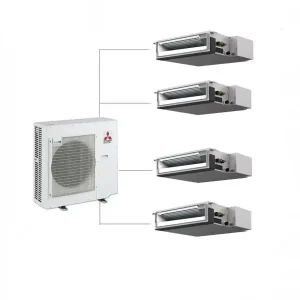 Aer conditionat Mitsubishi Electric Multisplit Duct MXZ 5E102VA3xSEZ M25DASEZ M35DA 3x9000 BTU1x12000 BTU 1 1